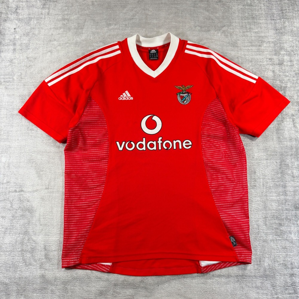 Vintage Adidas Jersey Mens XL Red Benfica Soccer 2002-03 Vodafone Portugal
